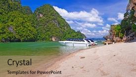  Presentation with james bond - Theme enhanced with james bond island on phang background and a coral colored foreground