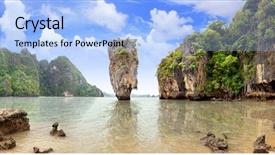  Presentation with james bond - Beautiful slides featuring james bond island phang nga backdrop and a light blue colored foreground