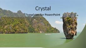  Presentation with james bond - Theme consisting of james bond island phang nga background and a light blue colored foreground