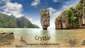  Presentation with james bond - Slides enhanced with james bond island phang nga background and a coral colored foreground