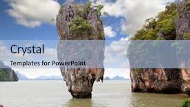  Presentation with james bond - Slides having james bond island phang nga background and a light blue colored foreground