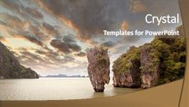  Presentation with james bond - Slide set featuring james bond island phang nga background and a gray colored foreground