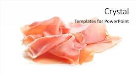  Presentation with prosciutto di parma - Audience pleasing presentation theme consisting of jamon isolated on white background backdrop and a sky blue colored foreground
