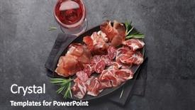  Presentation with spanish - Beautiful presentation theme featuring jamon prosciutto crudo italian salami backdrop and a dark gray colored foreground