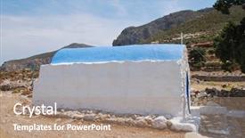  Presentation with john adams - PPT theme with jan steen - church of agios ioannis saint background and a coral colored foreground