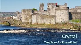  Presentation with ireland - PPT theme enhanced with jan steen - king john castle in limerick background and a ocean colored foreground