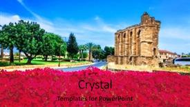  Presentation with calvary and church - Cool new presentation theme with jan steen - landmarks of cyprus - ruins backdrop and a crimson colored foreground