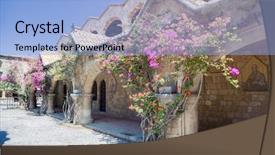  Presentation with knights - Cool new presentation theme with jan steen - monastery on mount filerimos backdrop and a light blue colored foreground