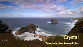  Presentation with church - PPT layouts enhanced with jan steen - san juan de gaztelugatxe is background and a tawny brown colored foreground
