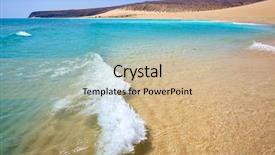  Presentation with beach litter - PPT layouts featuring jandia beach risco el paso background and a soft green colored foreground