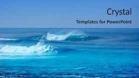  Presentation with ocean waves - PPT theme with jandia surf beach waves fuerteventura background and a teal colored foreground