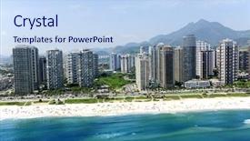  Presentation with city of chicago aerial view - Colorful slides enhanced with janeiro brazil during a sunny backdrop and a light blue colored foreground