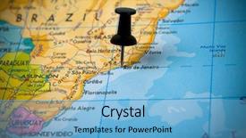  Presentation with america - Beautiful presentation theme featuring janeiro brazil in a map backdrop and a light blue colored foreground