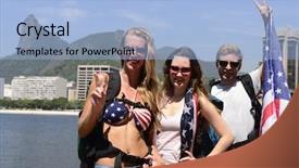  Presentation with usa flag - Presentation theme with janeiro with christ the redeemer background and a light blue colored foreground