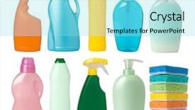  Presentation with cleaning - Audience pleasing slides consisting of janitorial - cleaning supplies containers backdrop and a arctic colored foreground