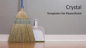  Presentation with flooring - Colorful PPT layouts enhanced with janitorial - corn broom on new hardwood backdrop and a light gray colored foreground