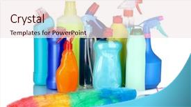  Presentation with history earth globe isolated white - PPT layouts enhanced with janitorial - detergent bottles and brush isolated background and a  colored foreground