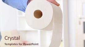  Presentation with toilet - Slides having janitorial - hand holding toilet paper background and a lemonade colored foreground