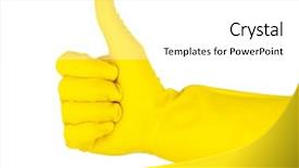  Presentation with waiter hand in white glove - Cool new slide deck with janitorial - hand in glove show ok backdrop and a  colored foreground