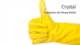  Presentation with big show - Beautiful PPT theme featuring janitorial - hand in glove show ok backdrop and a  colored foreground