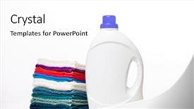  Presentation with bottles - Theme with janitorial - photo of one bottles background and a white colored foreground