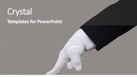  Presentation with finger - Presentation theme having janitorial services - profile of a white glove background and a gray colored foreground
