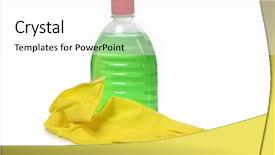  Presentation with cleaning services - Amazing PPT theme having janitorial services - protective and cleaning products backdrop and a  colored foreground