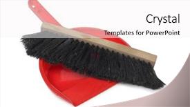  Presentation with cleaning - Presentation theme having janitorial services - protective and cleaning products background and a  colored foreground