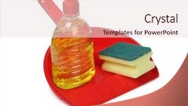  Presentation with corporate gifting and promotional products - Cool new presentation theme with janitorial services - protective and cleaning products backdrop and a  colored foreground