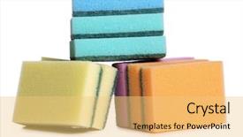  Presentation with cleaning services - Beautiful PPT theme featuring janitorial services - protective and cleaning products backdrop and a yellow colored foreground