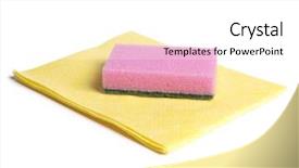  Presentation with cleaning - Presentation enhanced with janitorial services - protective and cleaning products background and a white colored foreground