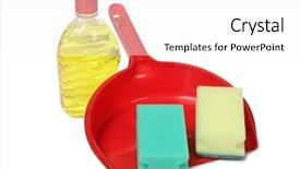  Presentation with corporate gifting and promotional products - Audience pleasing PPT layouts consisting of janitorial services - protective and cleaning products backdrop and a white colored foreground