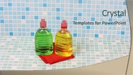  Presentation with cleaning services - Colorful theme enhanced with janitorial services - protective and cleaning products backdrop and a lemonade colored foreground