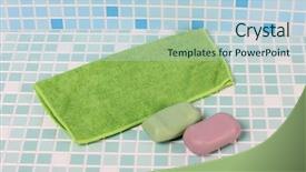  Presentation with cleaning services - Audience pleasing PPT layouts consisting of janitorial services - soap and cleaning products backdrop and a  colored foreground