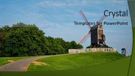  Presentation with old windmill - Presentation design consisting of janshuismolen sint-janshuis mill windmill background and a light blue colored foreground