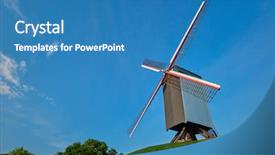  Presentation with windmill - Beautiful PPT theme featuring janshuismolen sint-janshuis mill windmill backdrop and a teal colored foreground