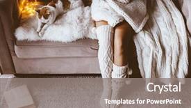  Presentation with winter scene - PPT theme featuring january - cold autumn or winter weekend background and a gray colored foreground