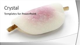  Presentation with sweets - PPT theme consisting of january - hanabira mochi traditional japanese sweets background and a white colored foreground