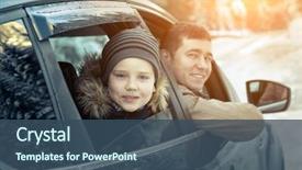  Presentation with black father - Presentation theme with january - happiness caucasian smilling boy background and a ocean colored foreground