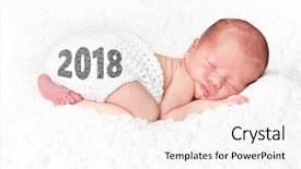  Presentation with new baby - PPT theme consisting of january - happy new year 2018 baby background and a white colored foreground