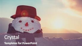  Presentation with snowman - Amazing presentation theme having january - portrait of a snowman dressed backdrop and a violet colored foreground
