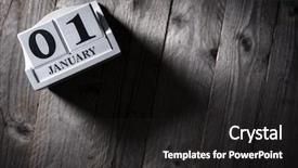  Presentation with january - Amazing PPT theme having january 1st calendar on wood backdrop and a dark gray colored foreground