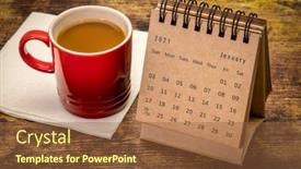  Presentation with january - Presentation theme having january-2021-desktop-spiral-desktop background and a tawny brown colored foreground