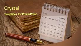  Presentation with wood rustic - Cool new slide set with january-2021-spiral-desktop-calendar backdrop and a tawny brown colored foreground