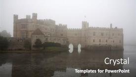  Presentation with england - PPT theme having january-25-2017-leeds-castle background and a dark gray colored foreground