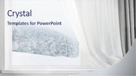  Presentation with residential - Colorful PPT theme enhanced with january february - modern residential window with snow backdrop and a sky blue colored foreground
