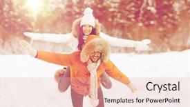  Presentation with season - Audience pleasing slides consisting of january february - people season love and leisure backdrop and a lemonade colored foreground