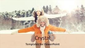  Presentation with season - Theme consisting of january february - people season love and leisure background and a coral colored foreground