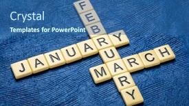  Presentation with february - PPT layouts having january-february-and-march-crossword background and a ocean colored foreground