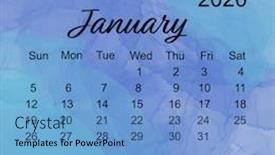  Presentation with water color - Audience pleasing slide deck consisting of january-simple-calendar-layout backdrop and a light blue colored foreground
